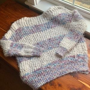 Dreamer fuzzy wide striped  sweater